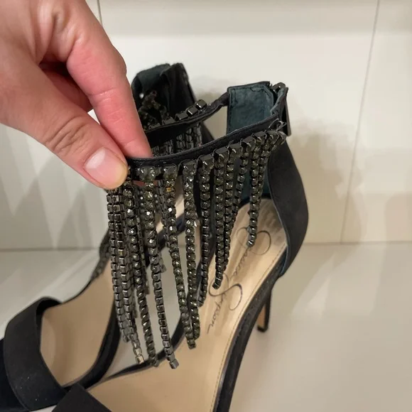 Jessica Simpson rhinestone fringe heels - Picture 7 of 9